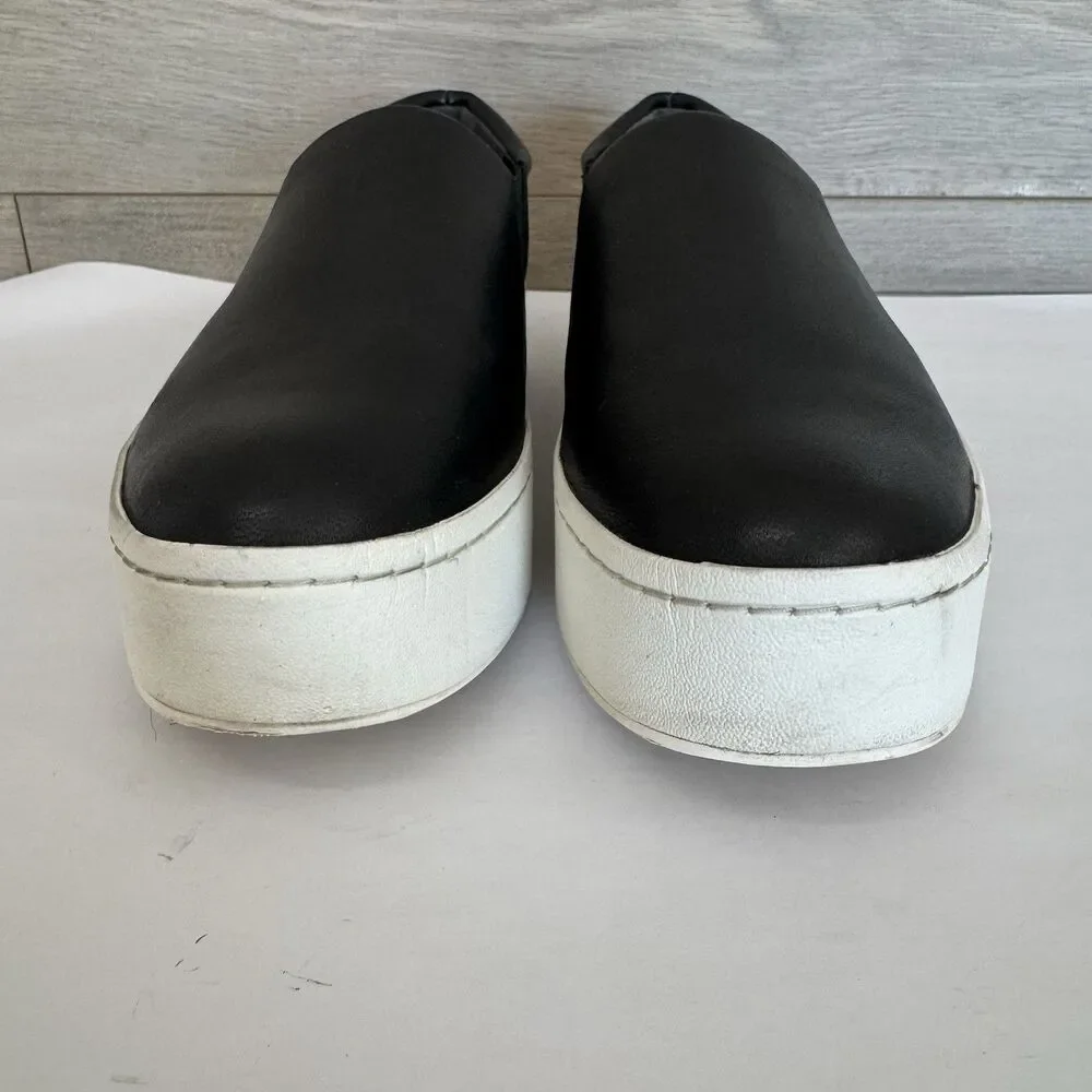 Vince Warren Black Leather Women's Platform Sneakers - Picture 10 of 16